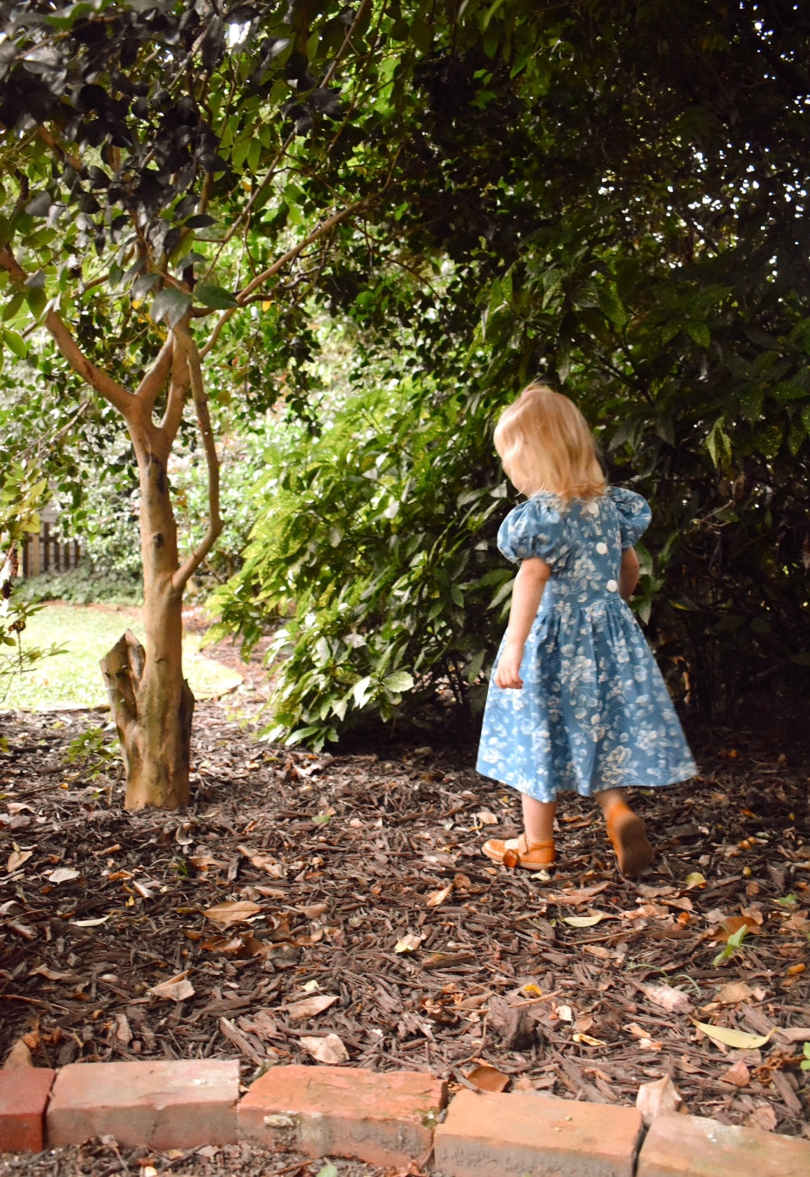 Isabelle Dress, Garden Party Blue