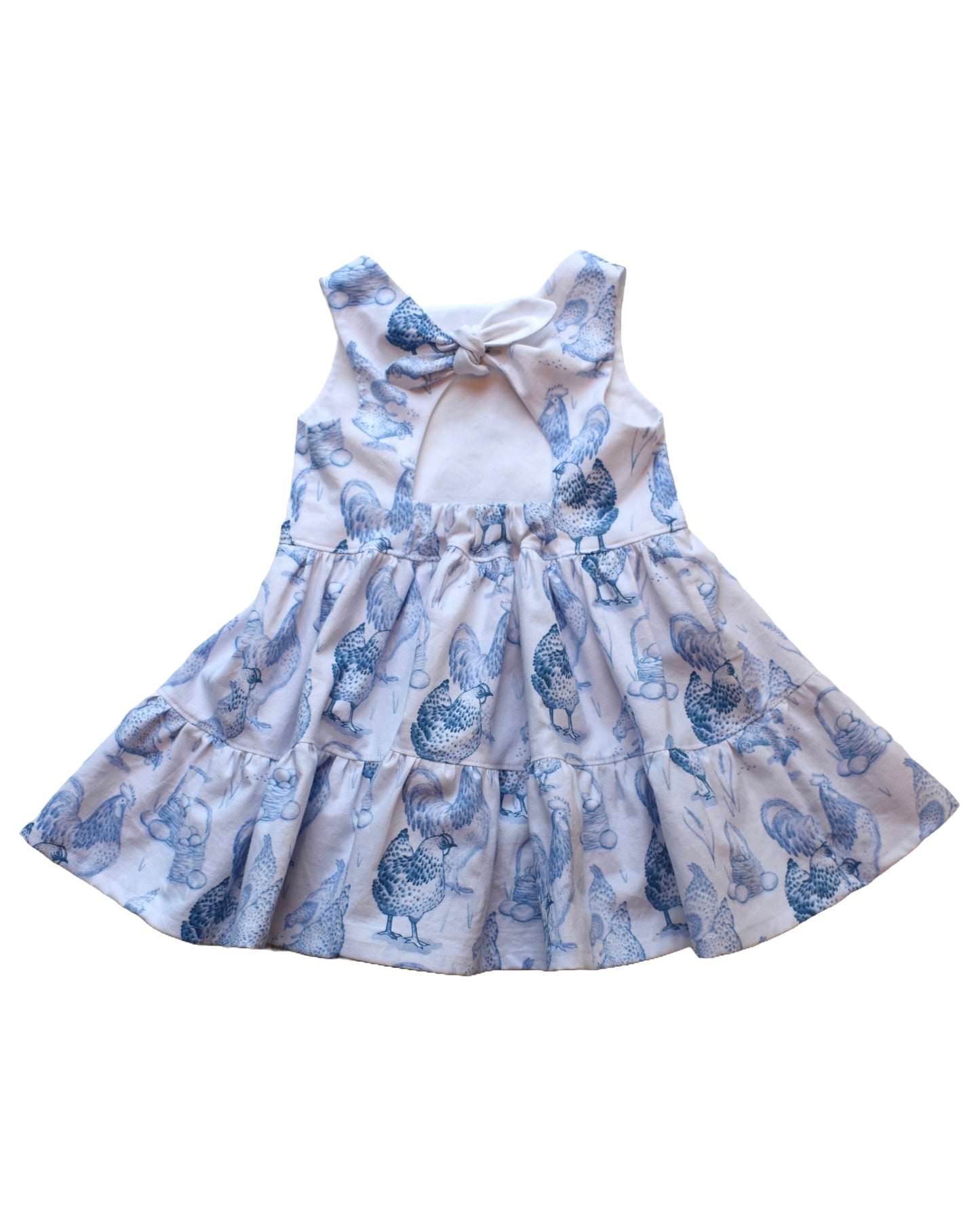 Gabriella Twirl Dress, Blue Chicken