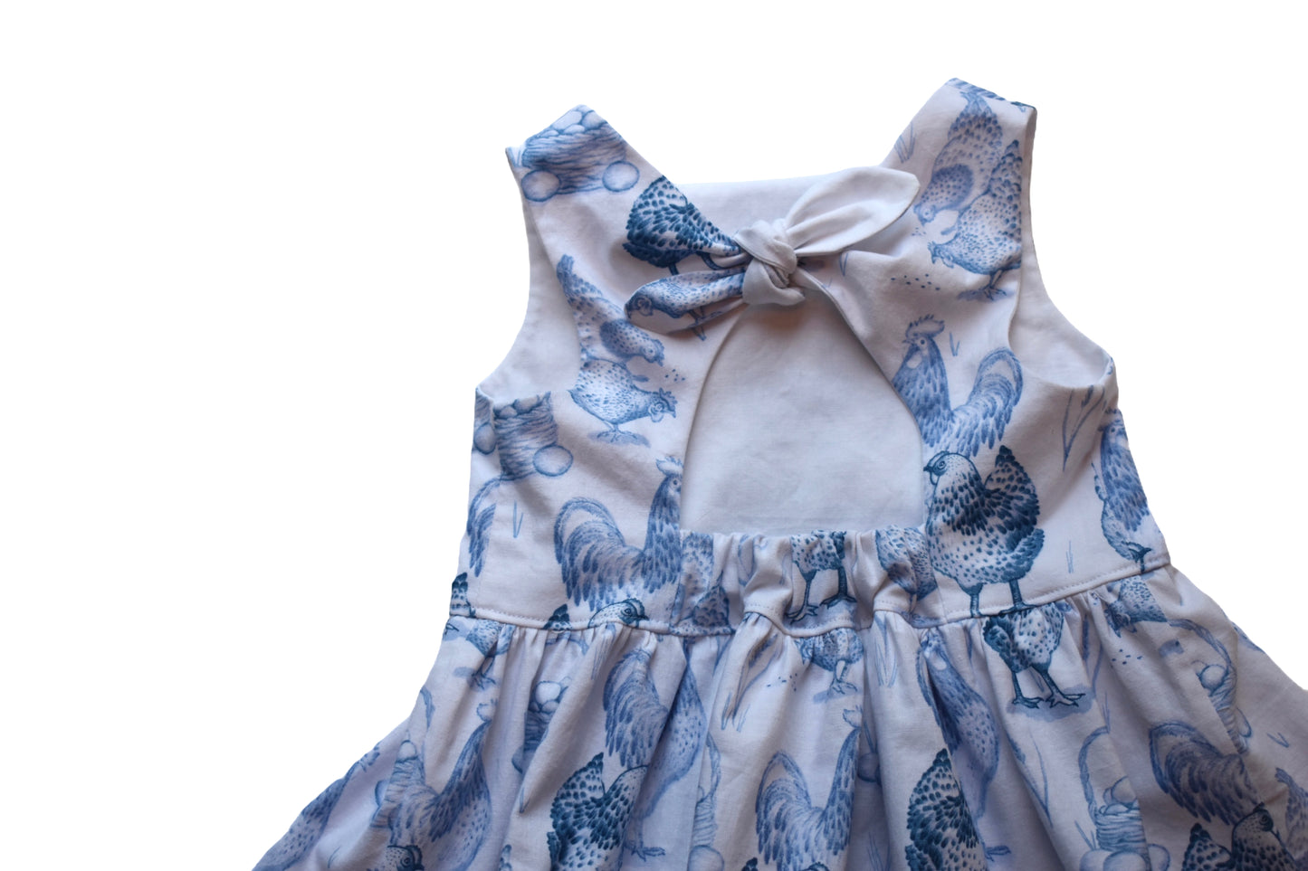 Gabriella Twirl Dress, Blue Chicken