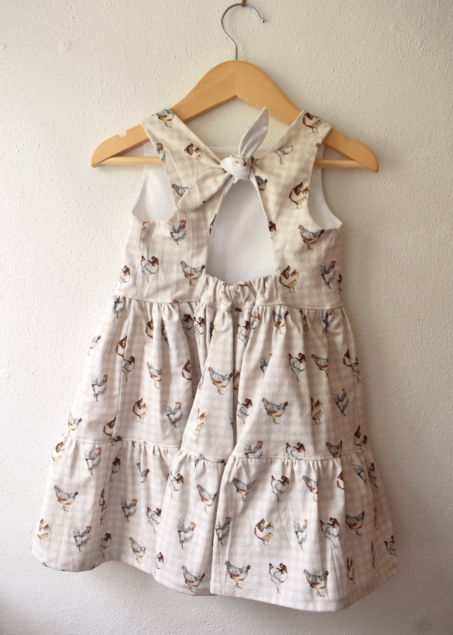 Gabriella Twirl Dress, Checkered Chicken