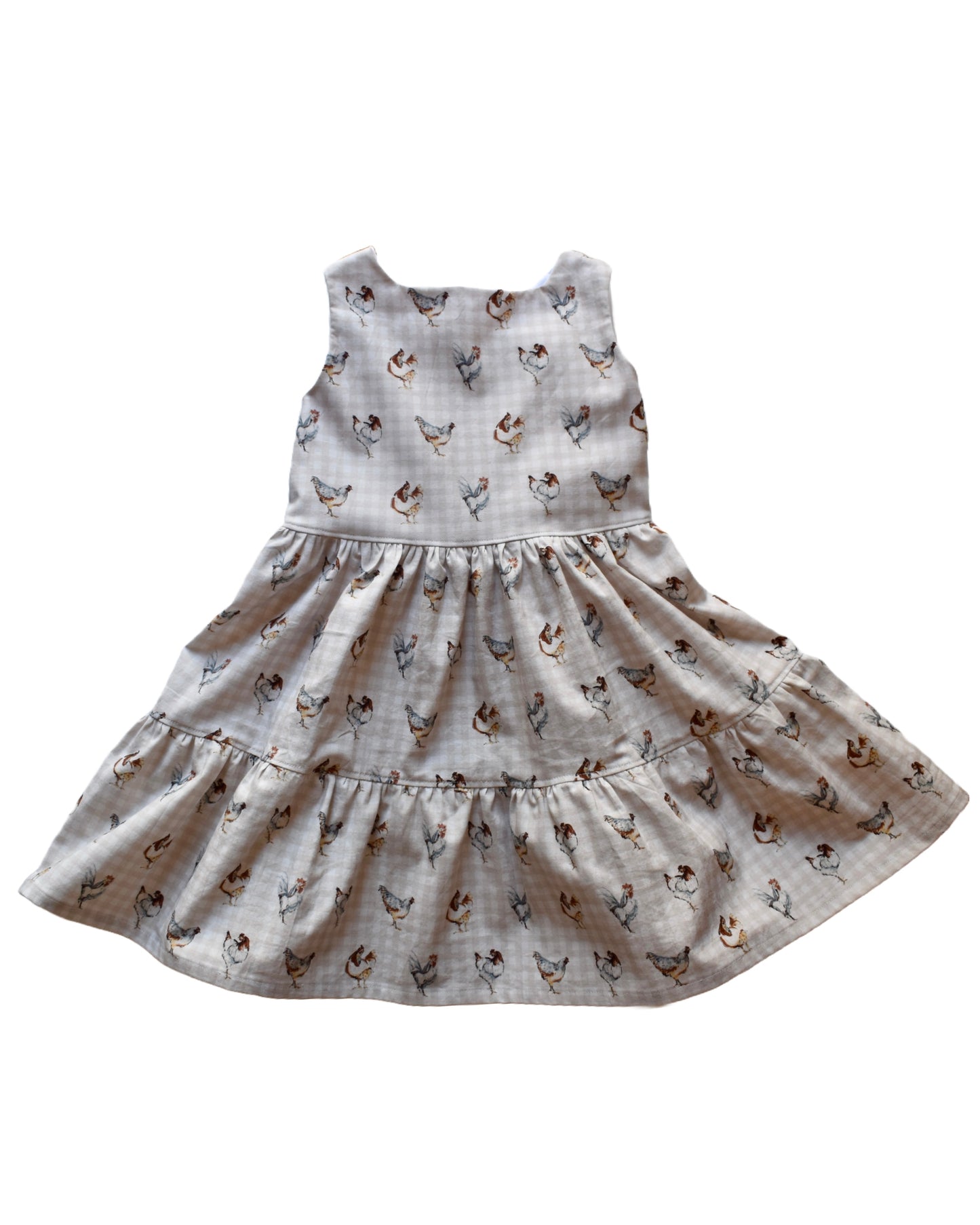 Gabriella Twirl Dress, Checkered Chicken