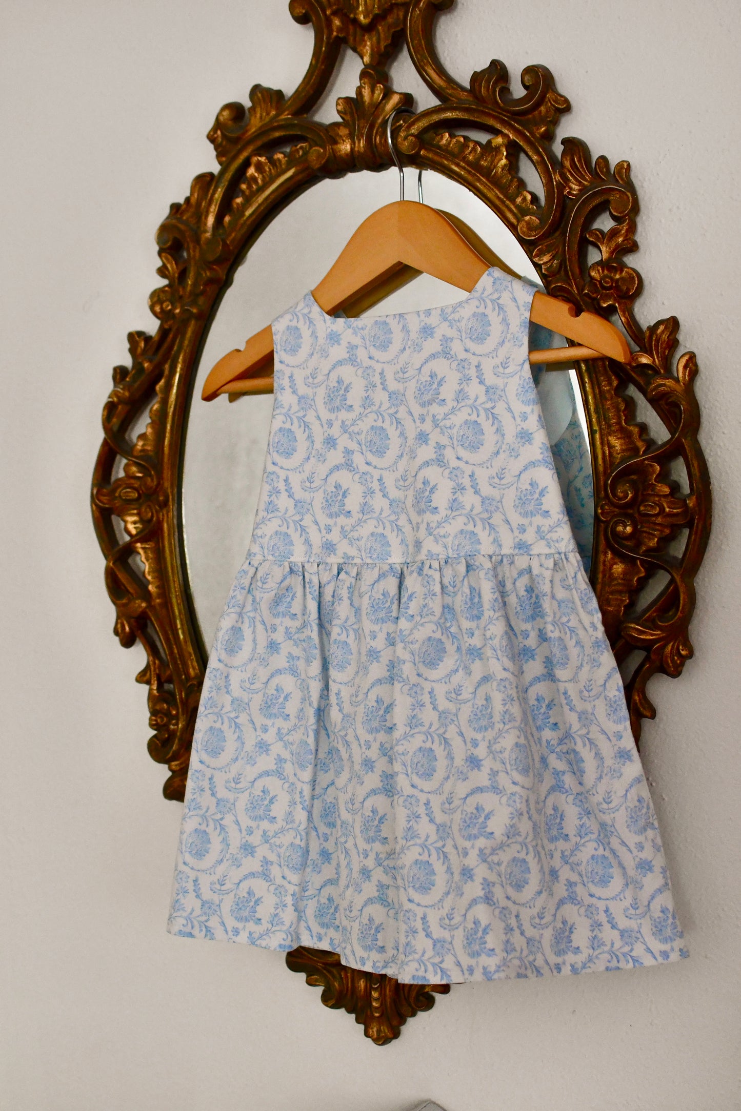 Emma Tieback Dress, Blue Fleur
