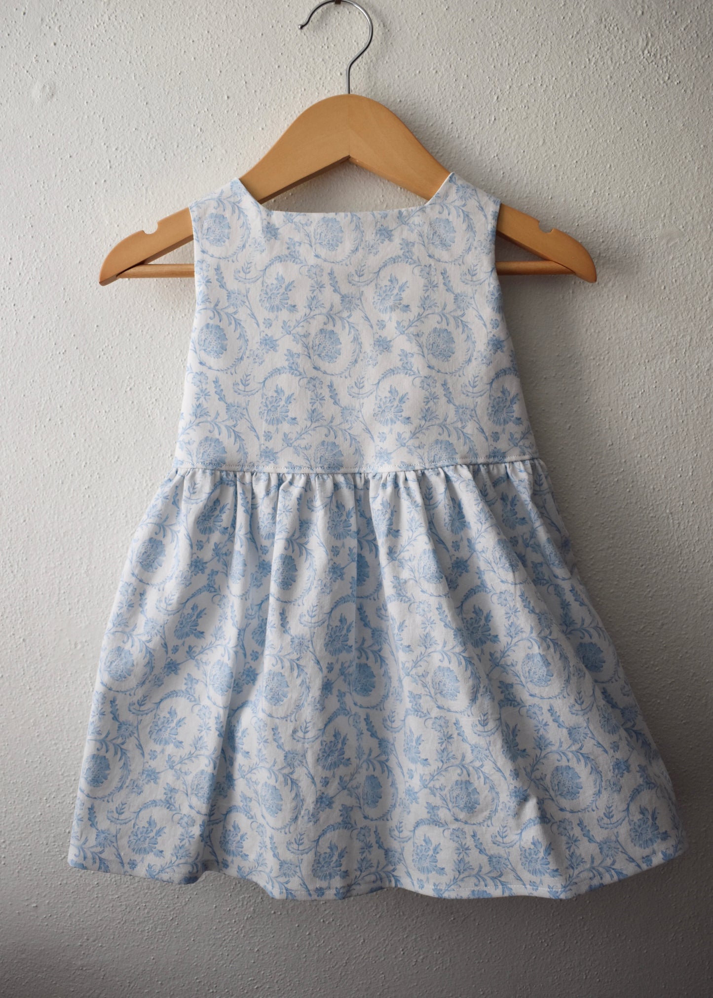 Emma Tieback Dress, Blue Fleur