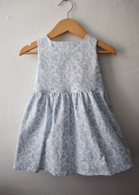Emma Tieback Dress, Blue Fleur
