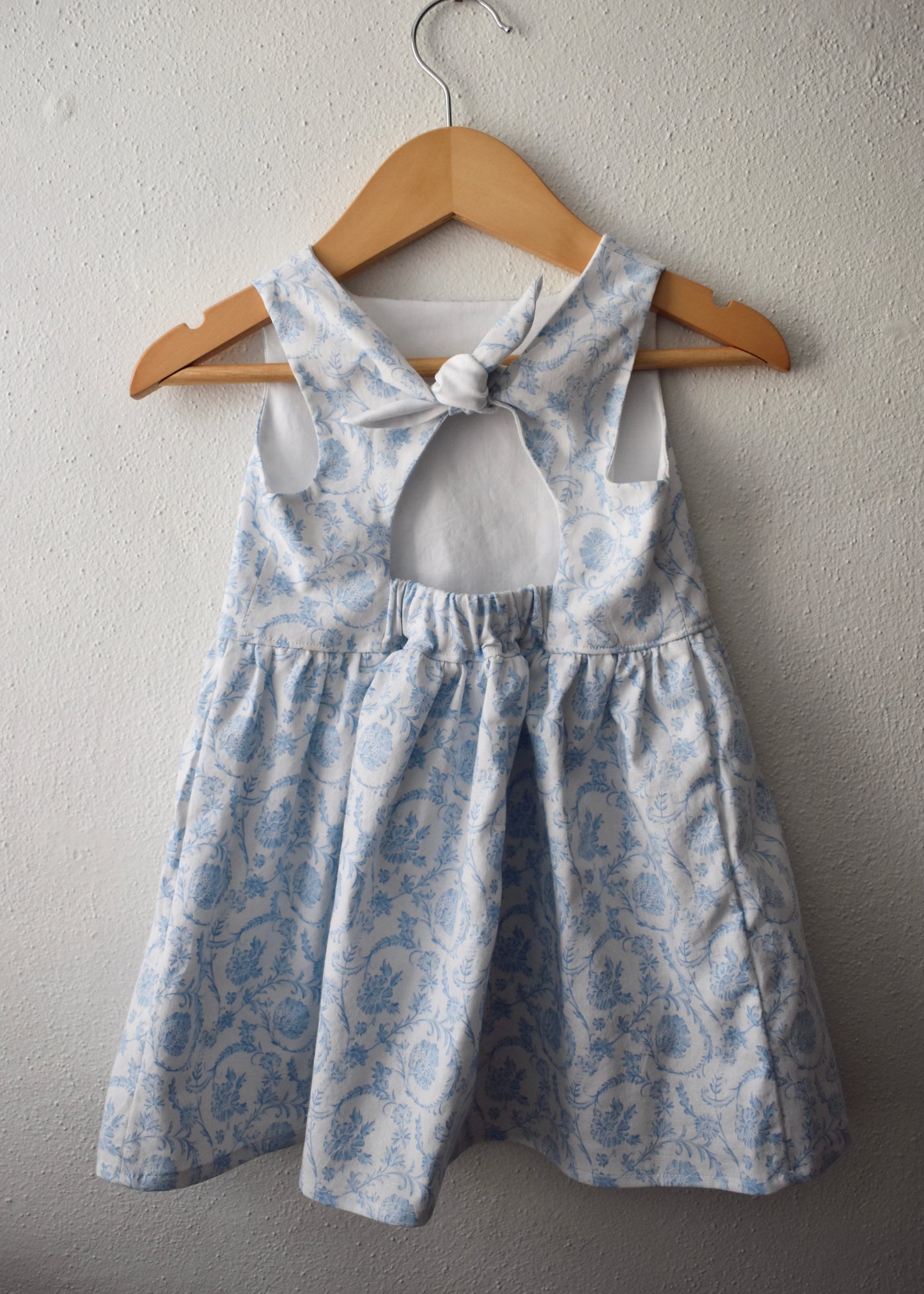 Emma Tieback Dress, Blue Fleur