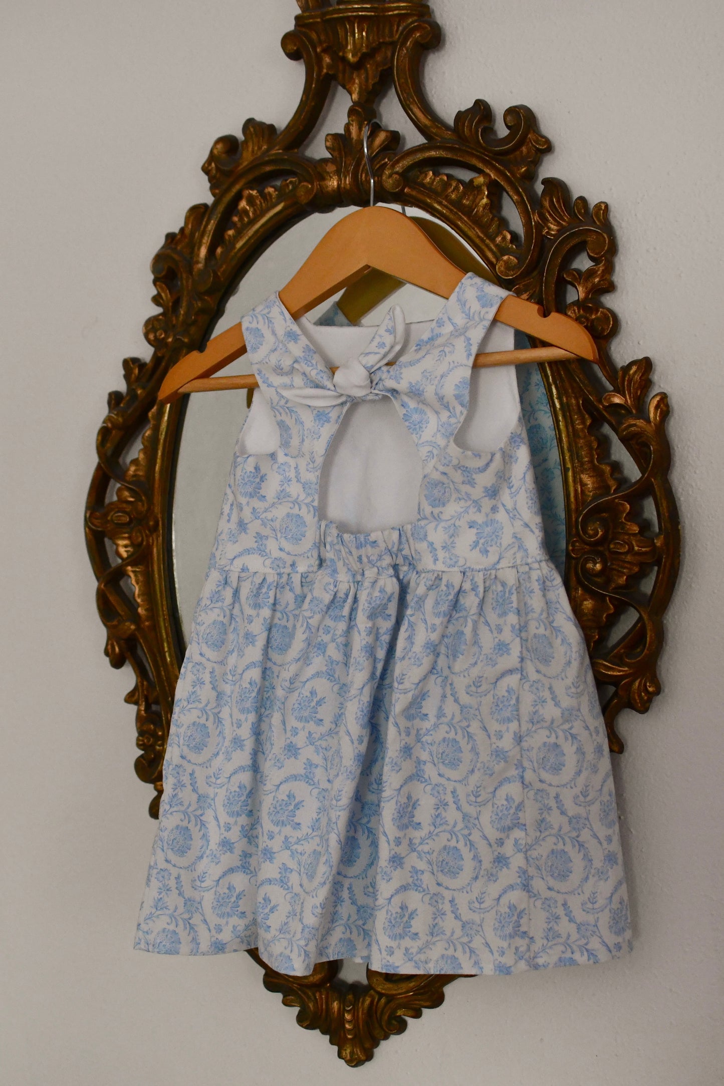 Emma Tieback Dress, Blue Fleur